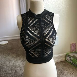 Black see through crop top